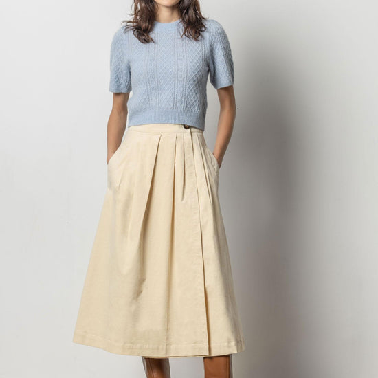 Corduroy Wrap Skirt Womens Skirt Winter White A3