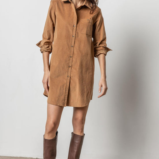 Corduroy Shirt Dress Womens Dress Acorn A3