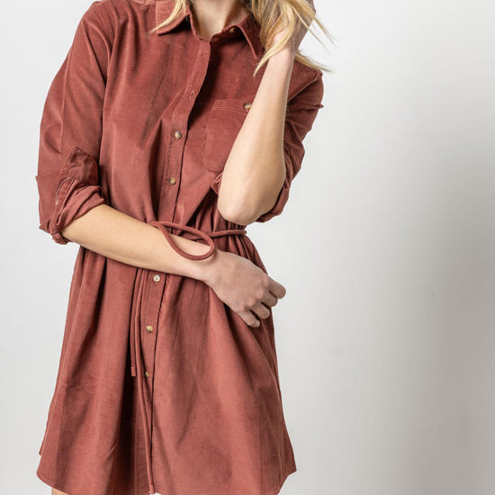 Corduroy Shirt Dress Womens Dress Brandy A1