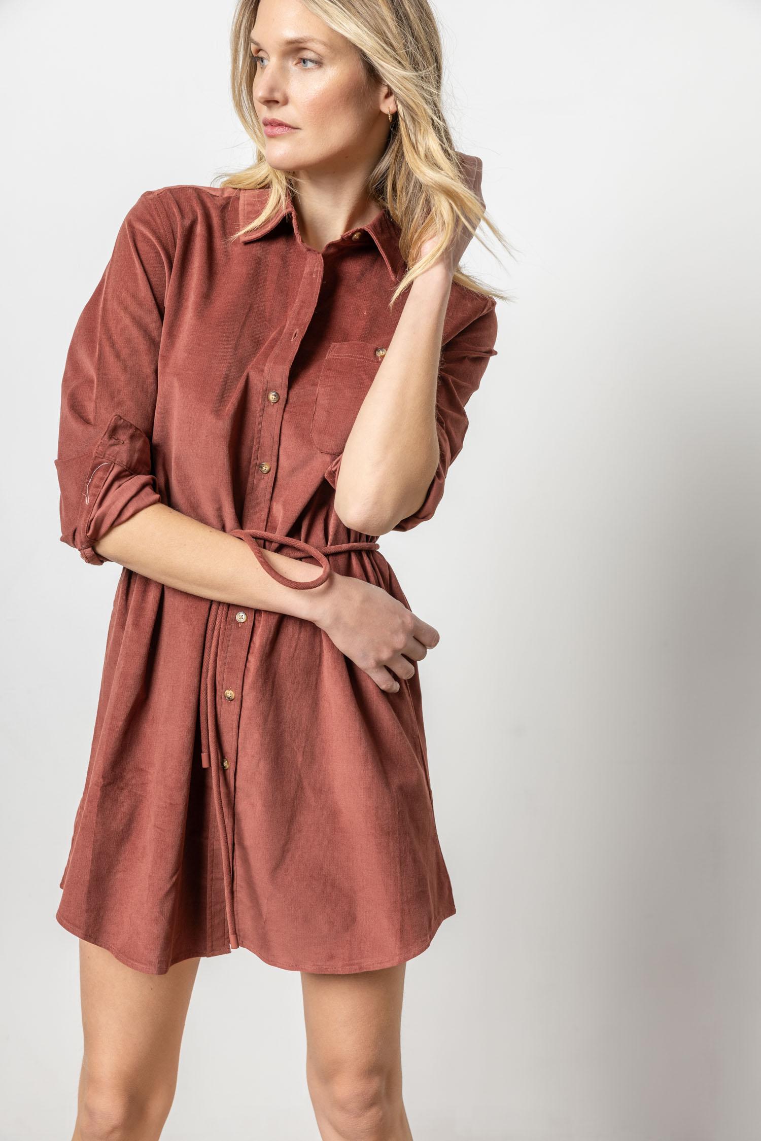 Corduroy Shirt Dress Womens Dress Brandy A1