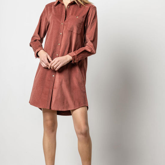 Corduroy Shirt Dress Womens Dress Brandy A2