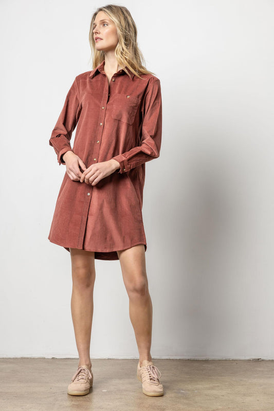 Corduroy Shirt Dress Womens Dress Brandy A2