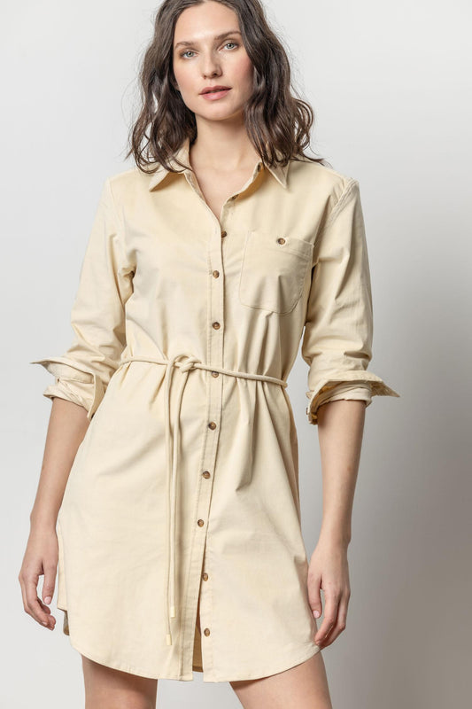 Corduroy Shirt Dress Womens Dress Winter White A1