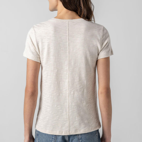 Short Sleeve Back Seam Crewneck Womens Top Canvas A2