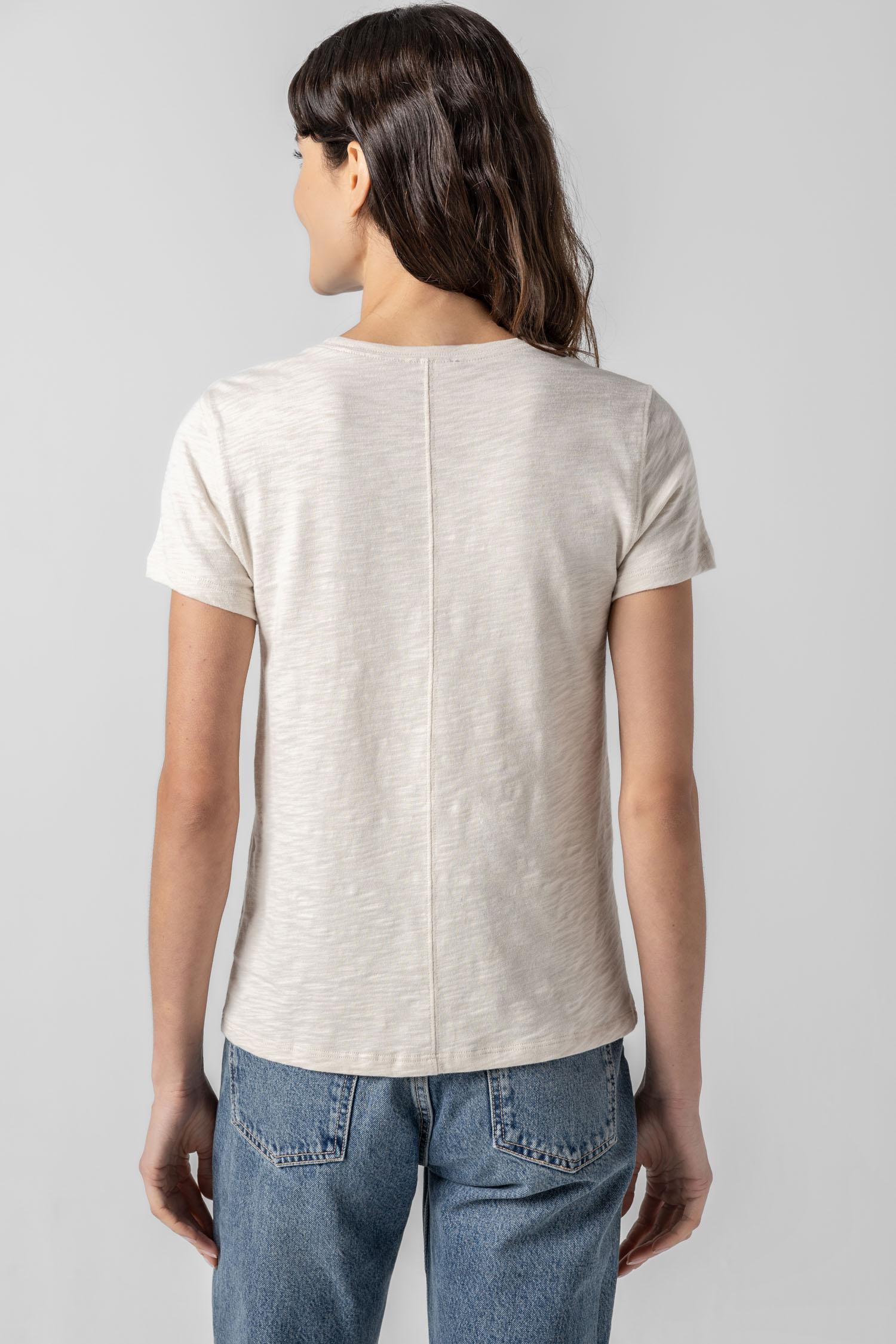 Short Sleeve Back Seam Crewneck Womens Top Canvas A2