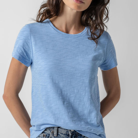 Short Sleeve Back Seam Crewneck Womens Top Malibu A1