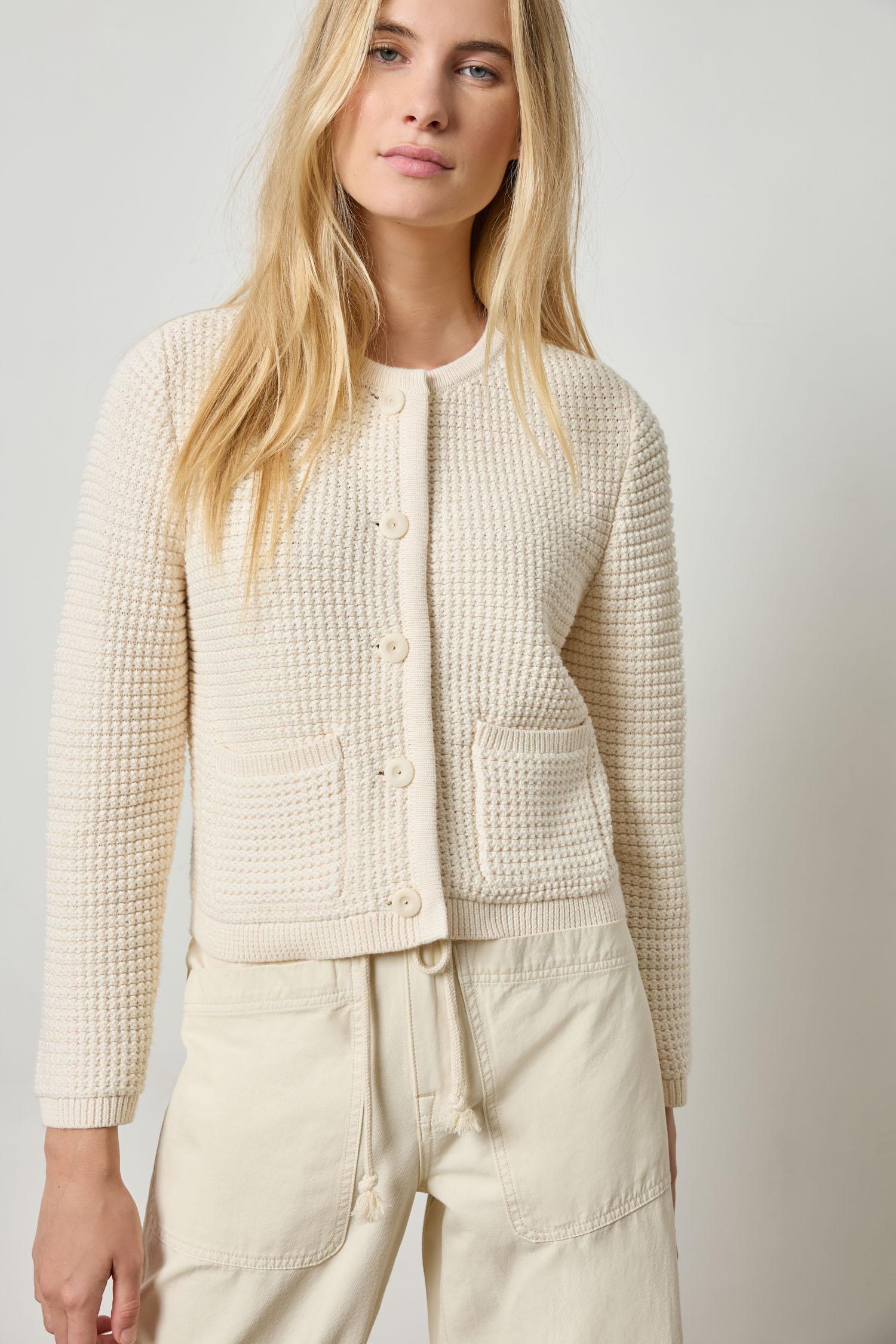 Jackie Cardigan Womens Sweater Ivory A1