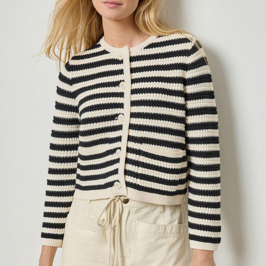 Jackie Cardigan Womens Sweater Stripe A2