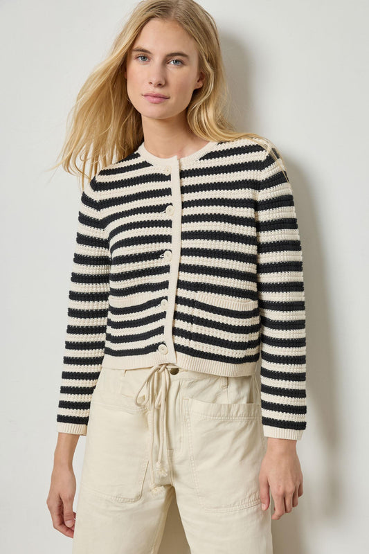 Jackie Cardigan Womens Sweater Stripe A2