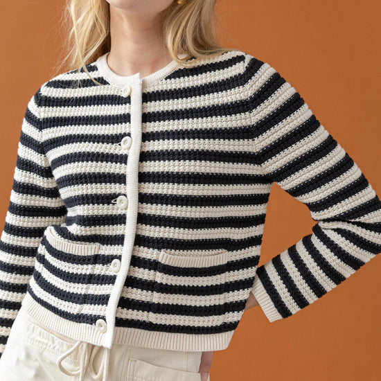 Jackie Cardigan Womens Sweater Stripe C2