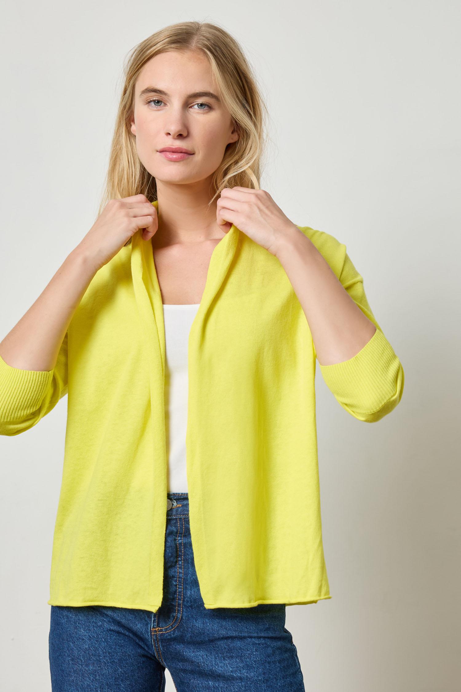 Easy Open Cardigan Womens Sweater Lemon A2