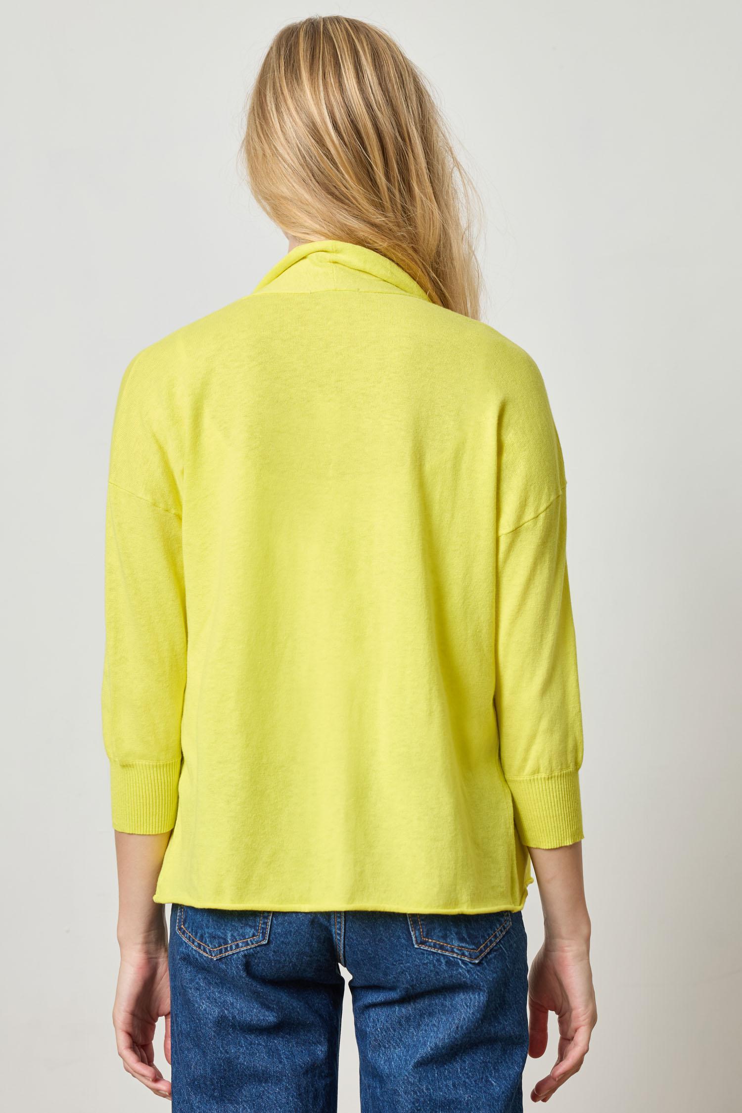 Easy Open Cardigan Womens Sweater Lemon A3