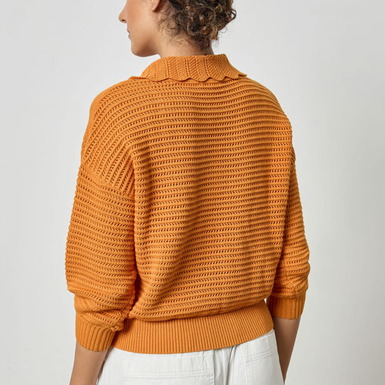 Scalloped Collar Sweater Womens Sweater Marigold A2