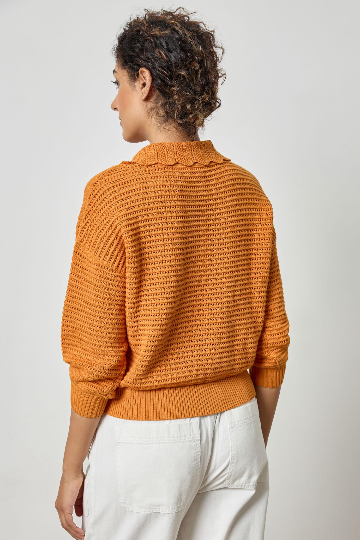 Scalloped Collar Sweater Womens Sweater Marigold A2