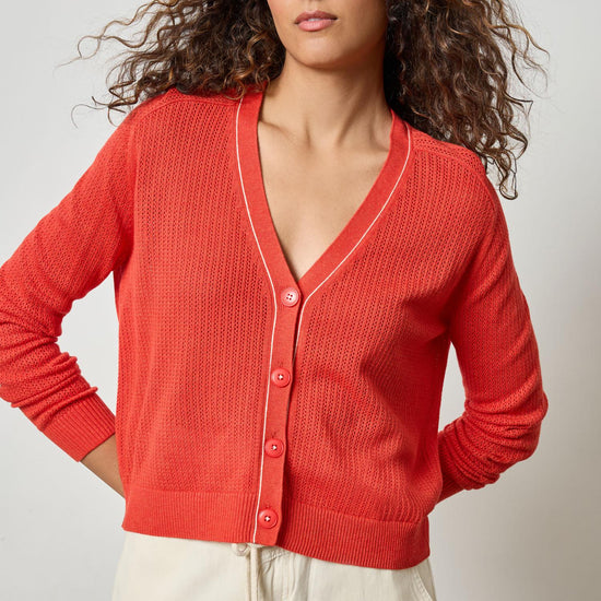 Saddle Sleeve V-Neck Cardigan Womens Sweater Begonia A1