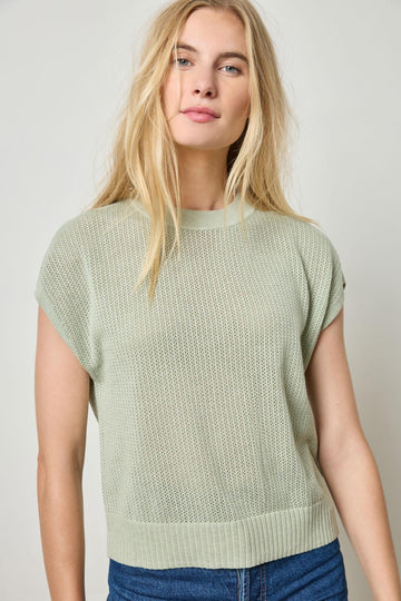 Short Sleeve Crewneck Sweater Womens Sweater Peapod A1