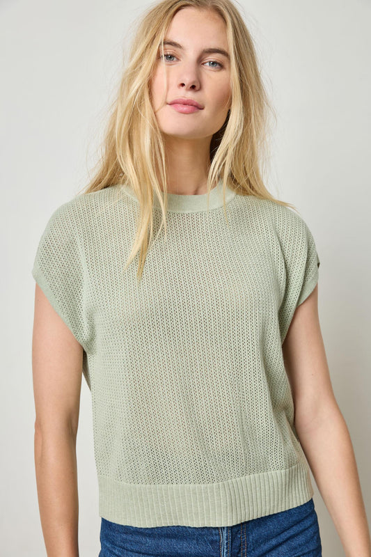 Short Sleeve Crewneck Sweater Womens Sweater Peapod A1
