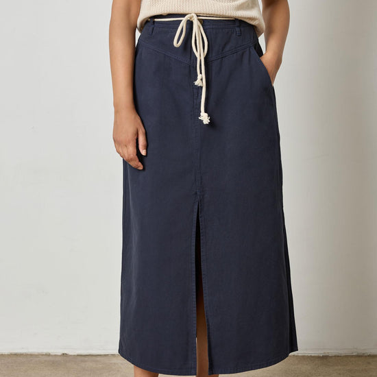 Yoke Waist Maxi Skirt Womens Skirt Navy A1