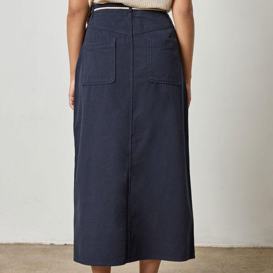 Yoke Waist Maxi Skirt Womens Skirt Navy A2