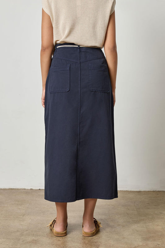 Yoke Waist Maxi Skirt Womens Skirt Navy A2