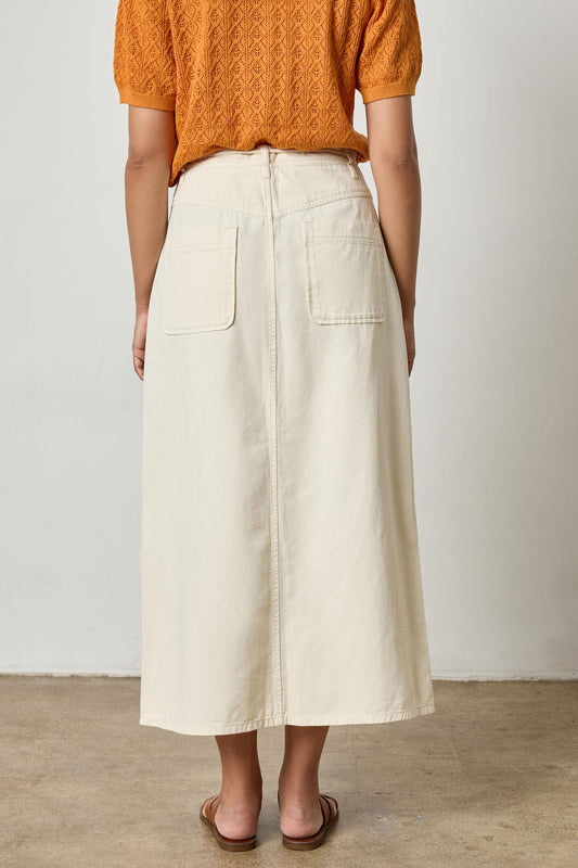 Yoke Waist Maxi Skirt Womens Skirt Oyster A2