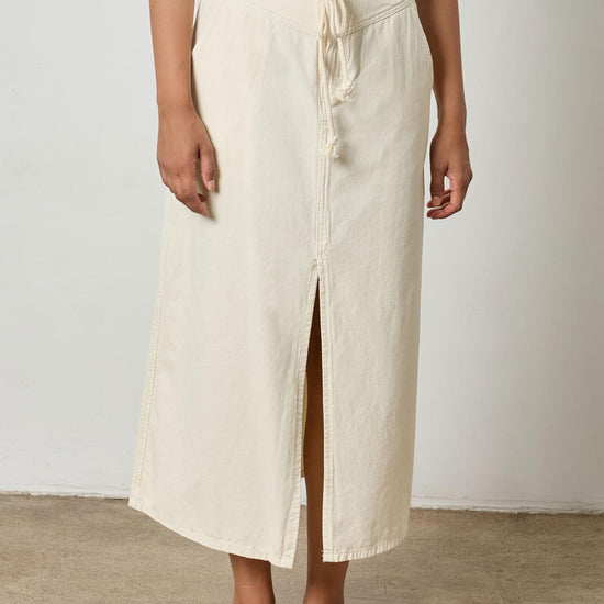 Yoke Waist Maxi Skirt Womens Skirt Oyster A4