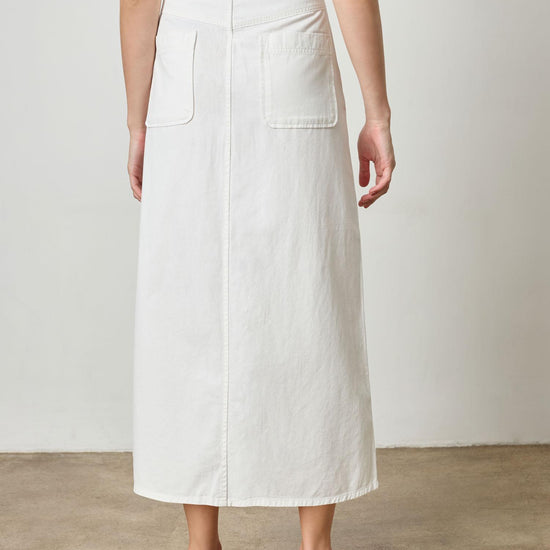 Yoke Waist Maxi Skirt Womens Skirt White A2