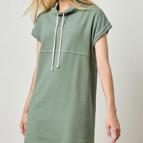 Roll Sleeve Seamed Dress Womens Dress Seagrass A1