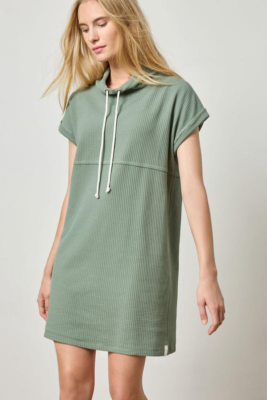 Roll Sleeve Seamed Dress Womens Dress Seagrass A1