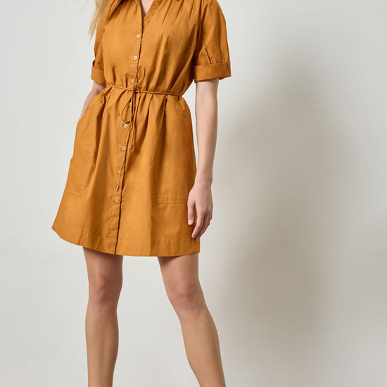 Shirred Sleeve Shirt Dress Womens Dress Marmalade A1