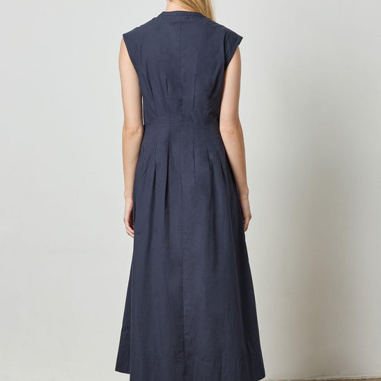 Sleeveless Seamed Maxi Dress Womens Dress Navy A2