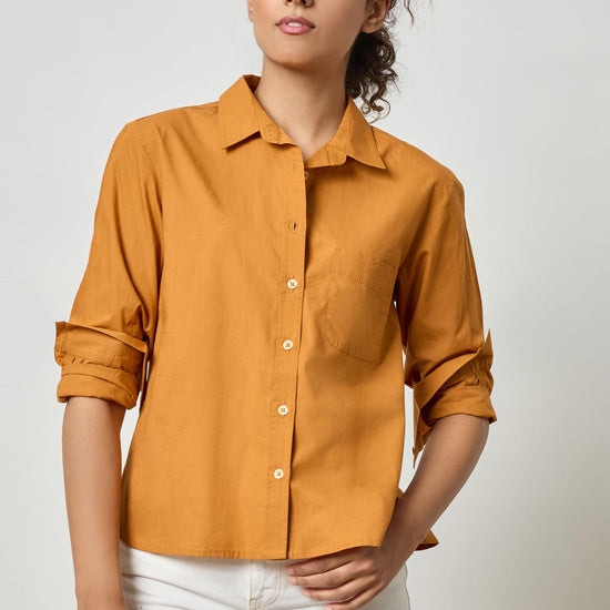 Poplin Button Down Womens Top Marmalade A1