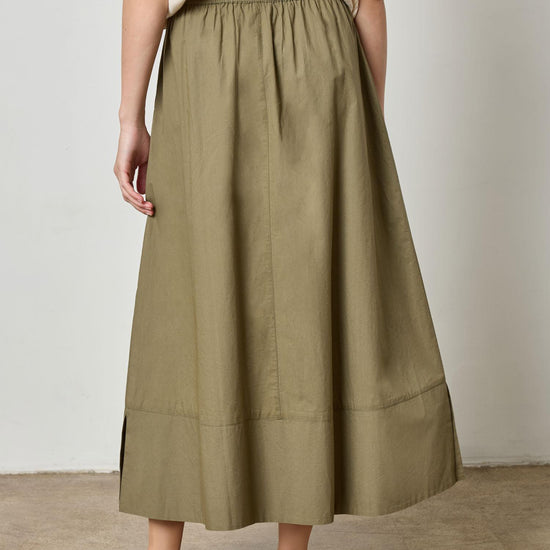 Long Poplin Skirt Womens Skirt Kelp A2