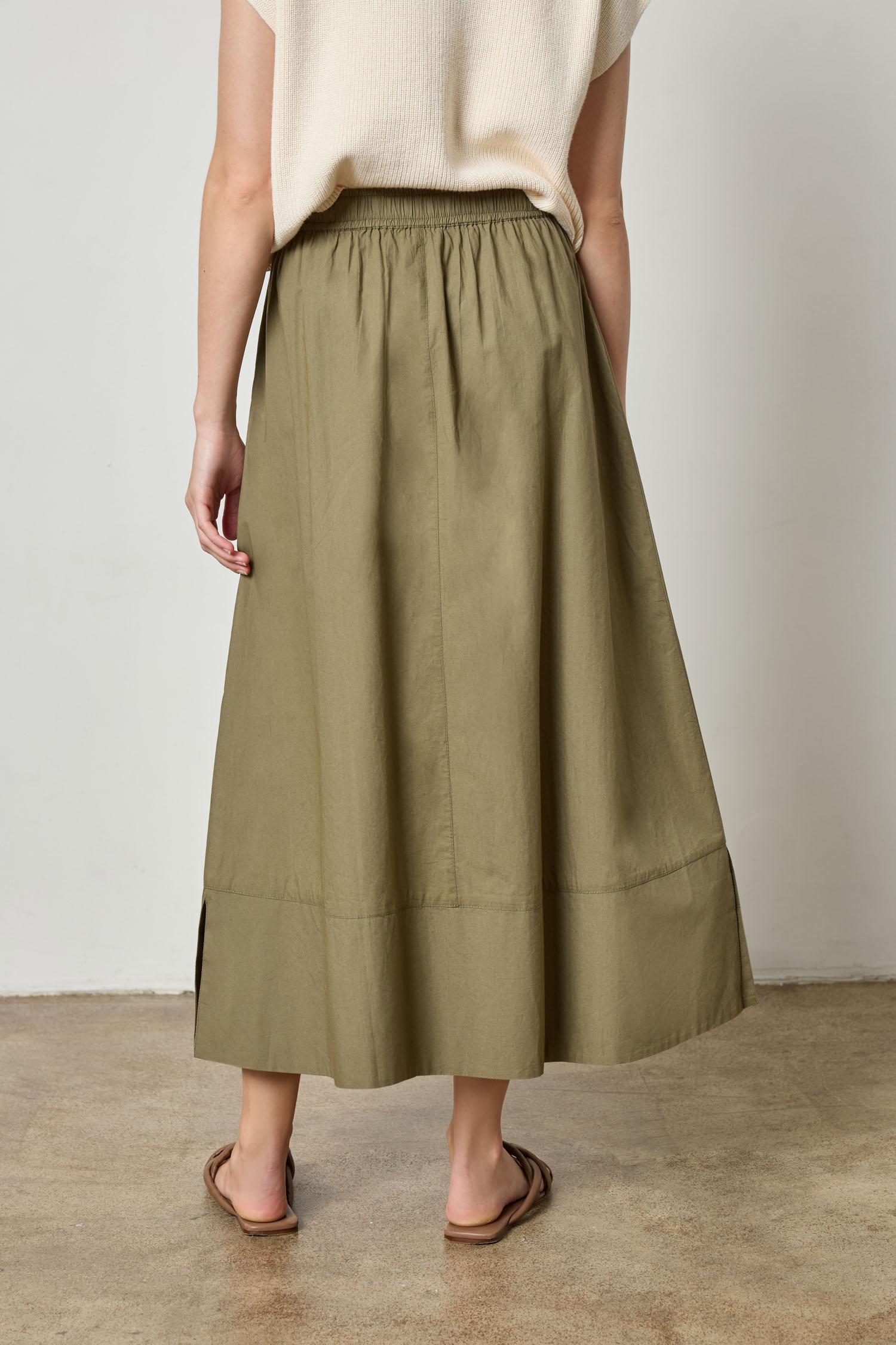 Long Poplin Skirt Womens Skirt Kelp A2