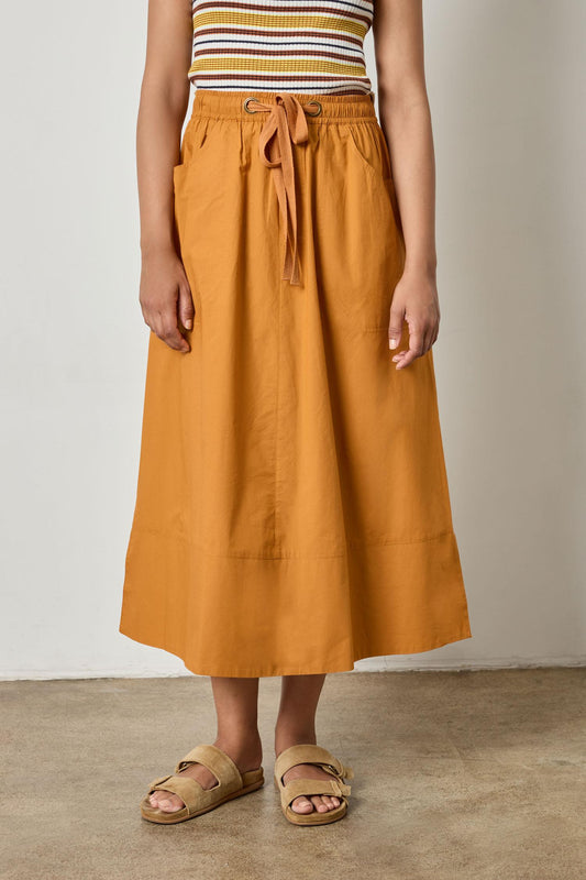 Long Poplin Skirt Womens Skirt Marmalade A1