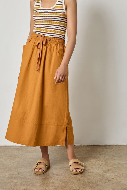 Long Poplin Skirt Womens Skirt Marmalade A2