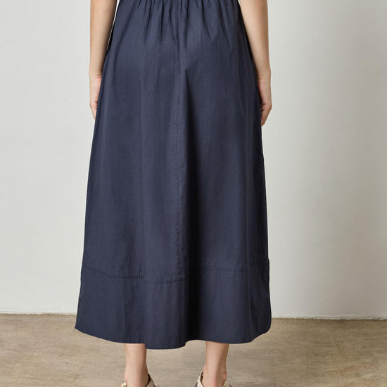 Long Poplin Skirt Womens Skirt Navy A2