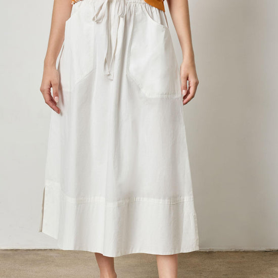 Long Poplin Skirt Womens Skirt White A1