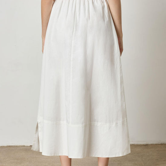 Long Poplin Skirt Womens Skirt White A2