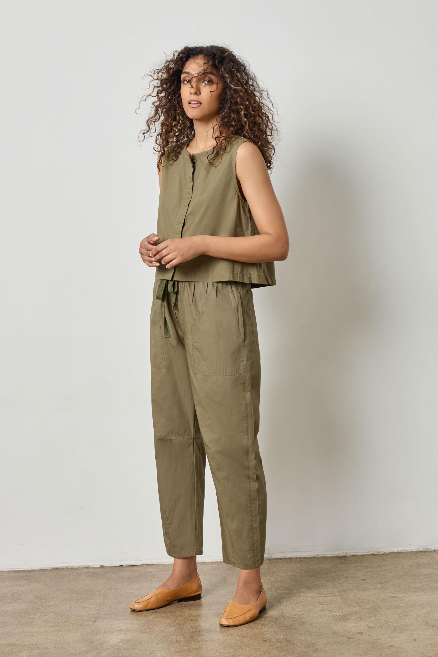 Everyday Poplin Pant Womens Pant Kelp A3