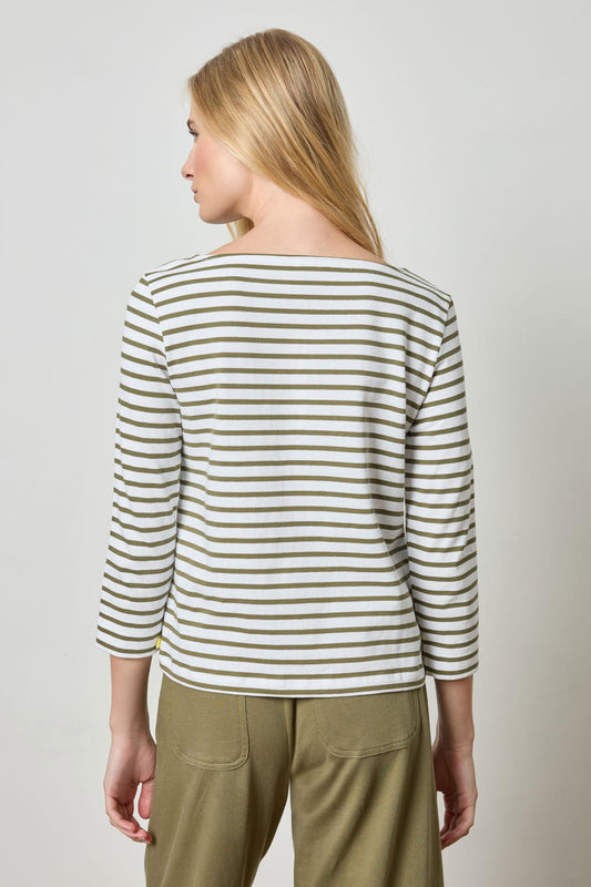 French Boatneck in color Kelp Stripe Image A2