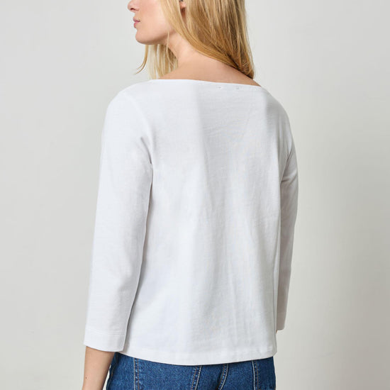 French Boatneck Womens Top White A2