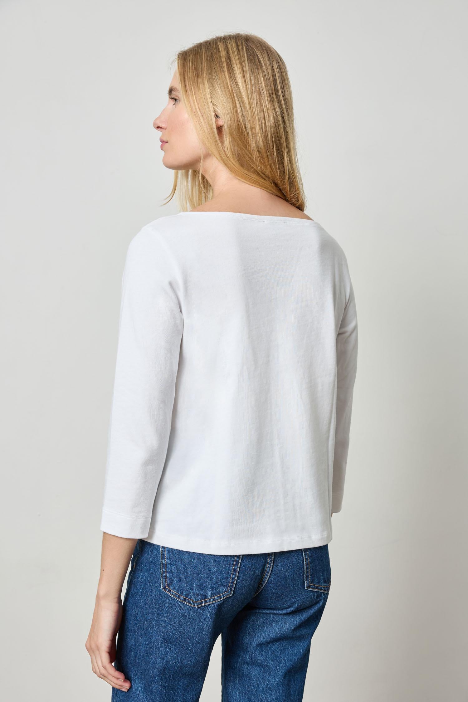 French Boatneck Womens Top White A2