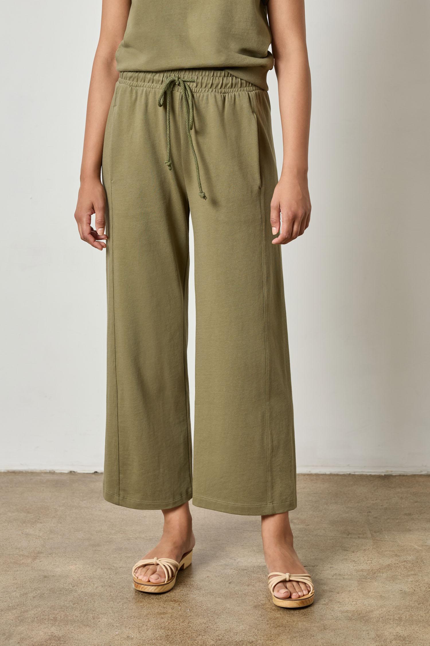 Seamed Wide Leg Pant Womens Pant Kelp A1