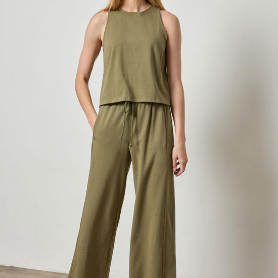 Seamed Wide Leg Pant Womens Pant Kelp A3