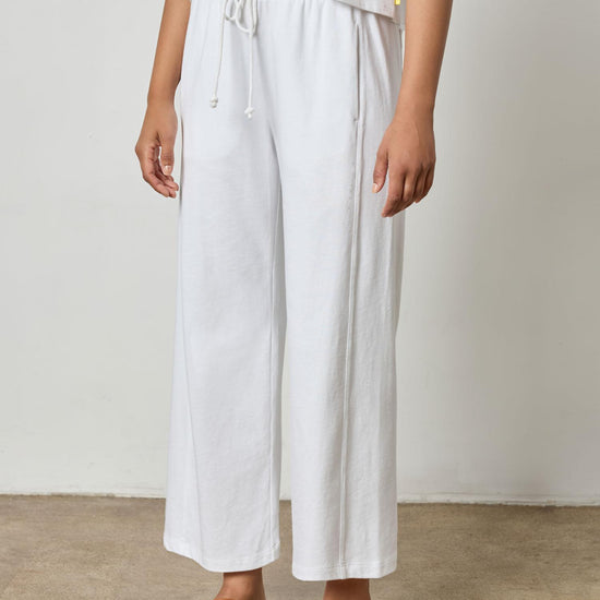 Seamed Wide Leg Pant Womens Pant White A1