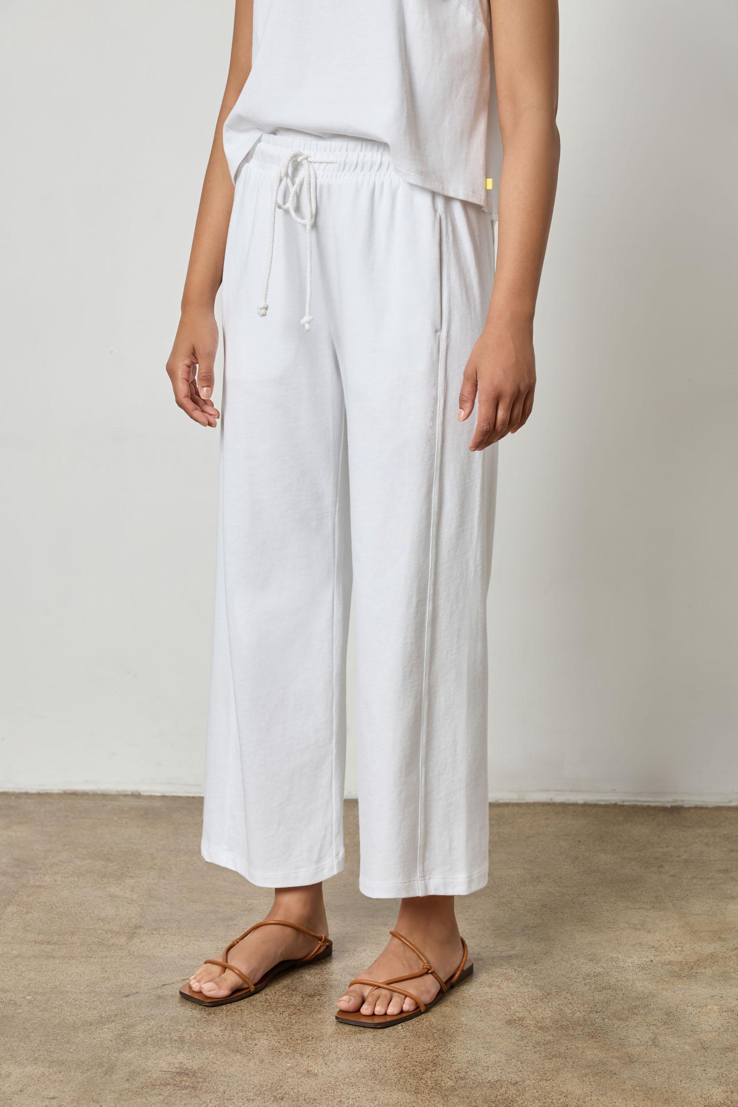 Seamed Wide Leg Pant Womens Pant White A1