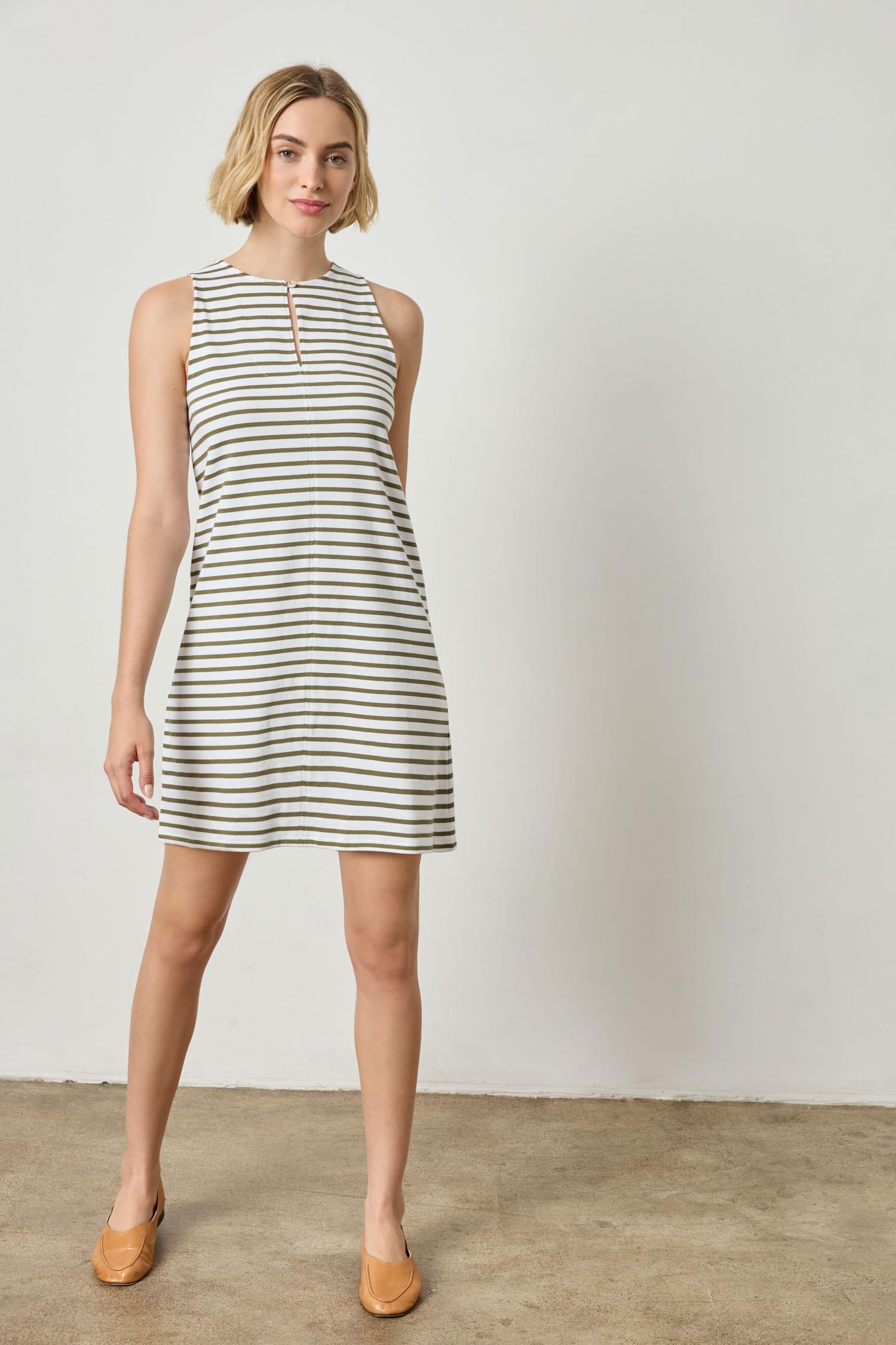 Keyhole Tank Dress Womens Dress Kelp Stripe A1