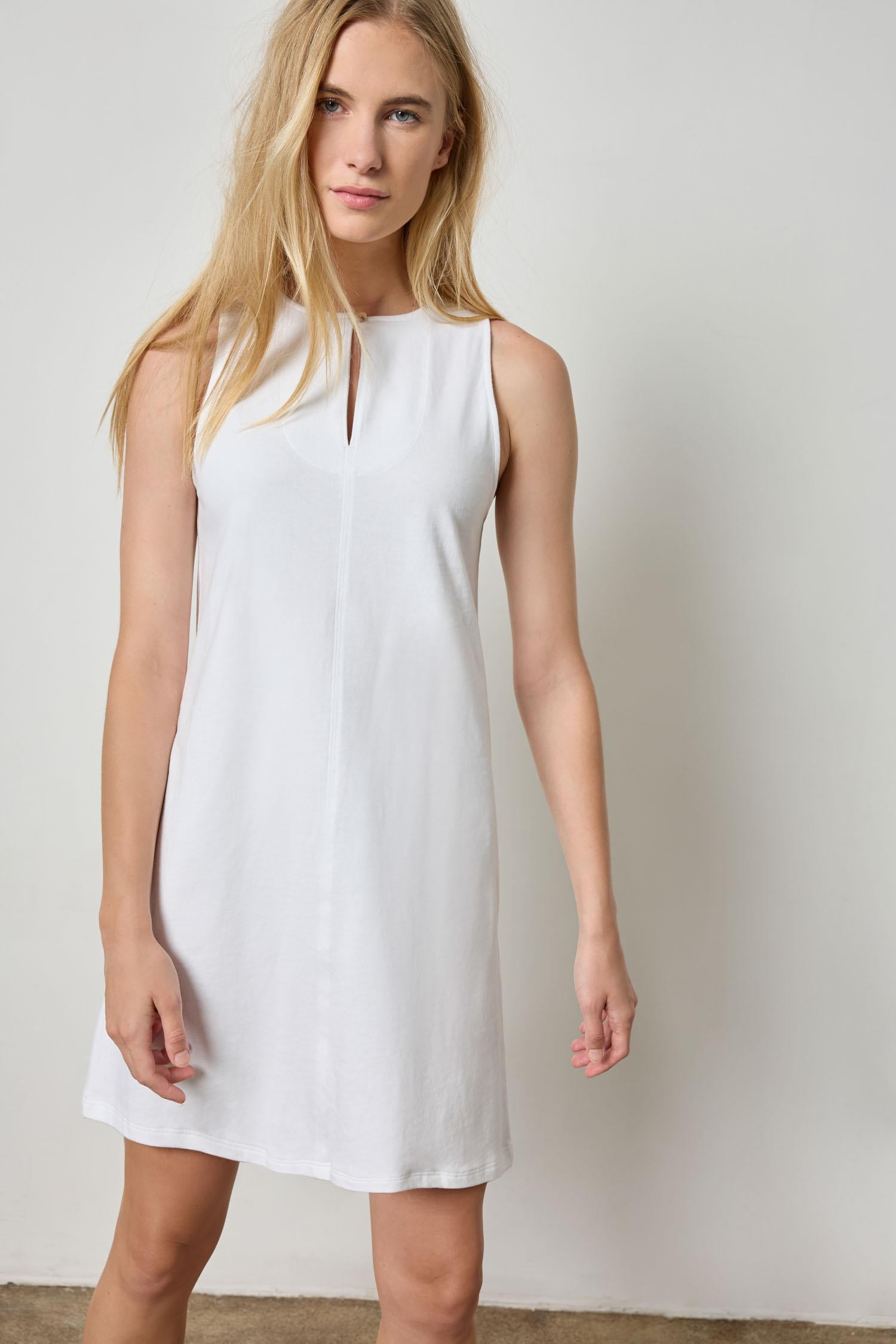 Keyhole Tank Dress Womens Dress White A1