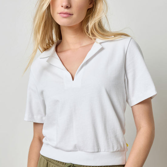 Polo Popover Top Womens Top White A1